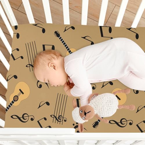 KICPOAY Music Guitars Note Crib Sheet for Baby