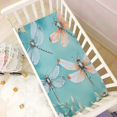 Qilmy Dragonflies Fitted Crib Sheet for Baby