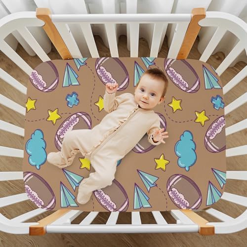 KICPOAY Brown Crib Sheets for Baby Toddler