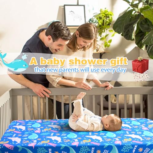 Cloele Ocean Theme Crib Sheet for Boys Girls