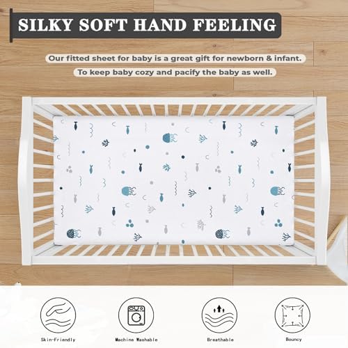 Streeyiu Ocean Baby Crib Sheets 52x28x8