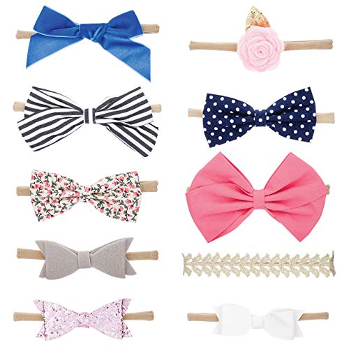 Parker Baby Girl Headbands and Bows 10 Pack Assorted Styles