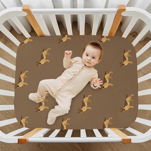 KICPOAY Shepherd Brown Crib Sheets Stretchy Playard Sheets for Baby Toddler