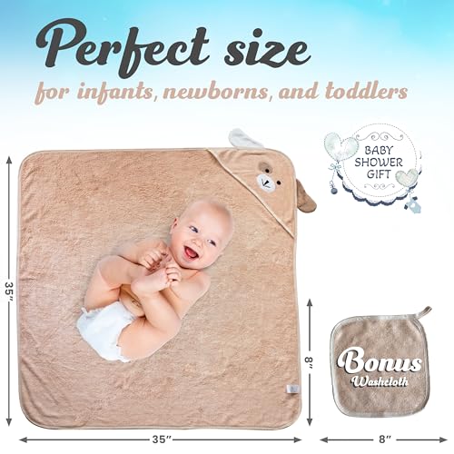 Premium Baby Towels with Hood - Brown