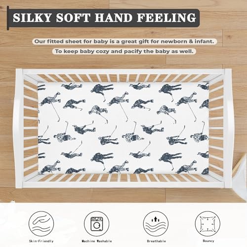 JEPFEIXIA Ice Hockey Fitted Crib Sheet 28x52