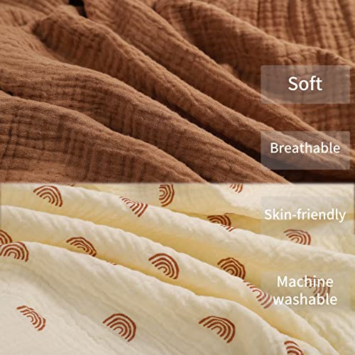 Soft Breathable Muslin Crib Sheets 2 Pack for Baby Bed