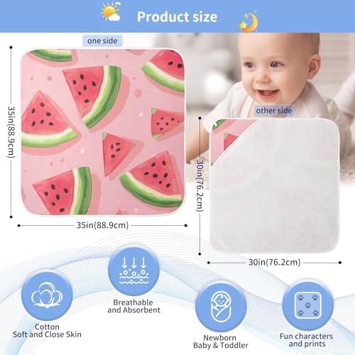 PaChyLuu Watermelon Slice Baby Hooded Towel 35x35 Inch