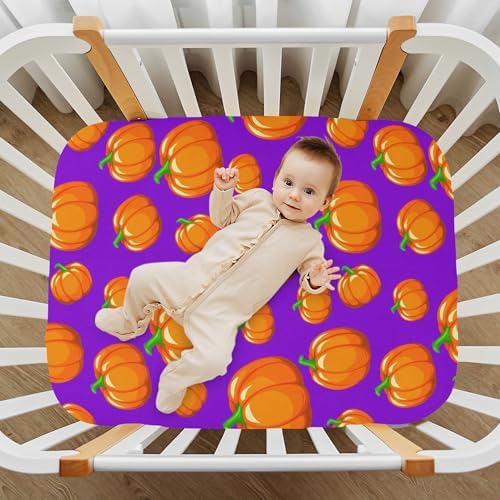 Qilmy Halloween Crib Sheet for Baby Soft Breathable Snug Fit