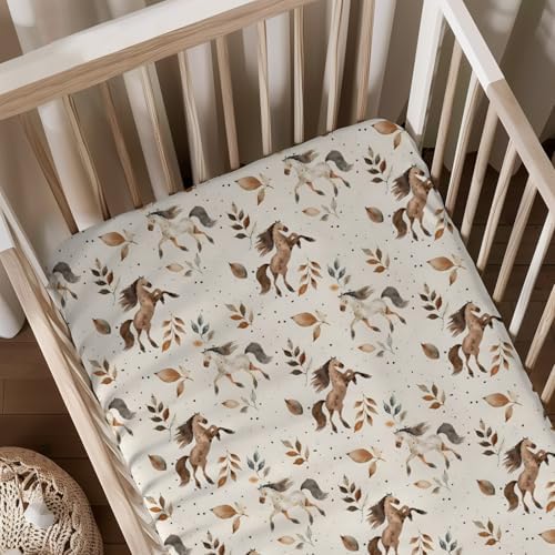 KuphiL10C Farm Animals Horse Baby Crib Sheet 28x52