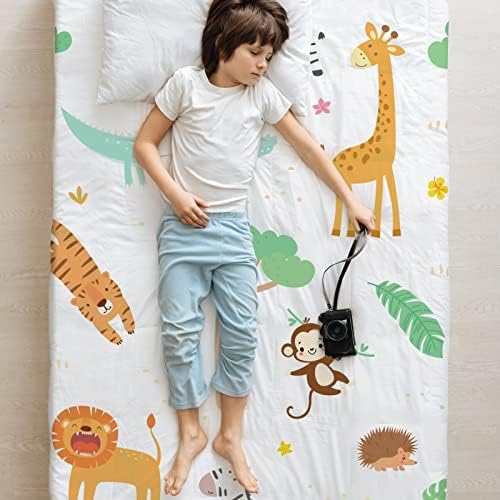 Mixweer 4 Pcs Toddler Crib Fitted Sheets Nap Pad Covers