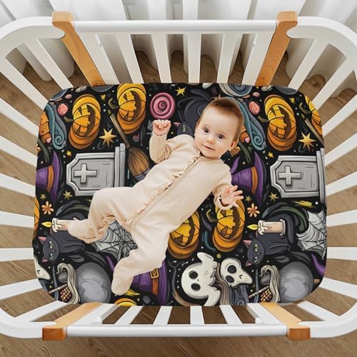 Qilmy Halloween Skull Crib Sheet for Baby 1