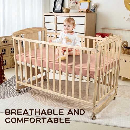 FHMJYH Muslin Crib Sheets 2 Pack 28x52 Inch 1