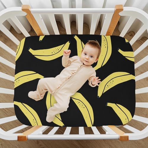 KICPOAY Tropical Banana Doodle Crib Sheets