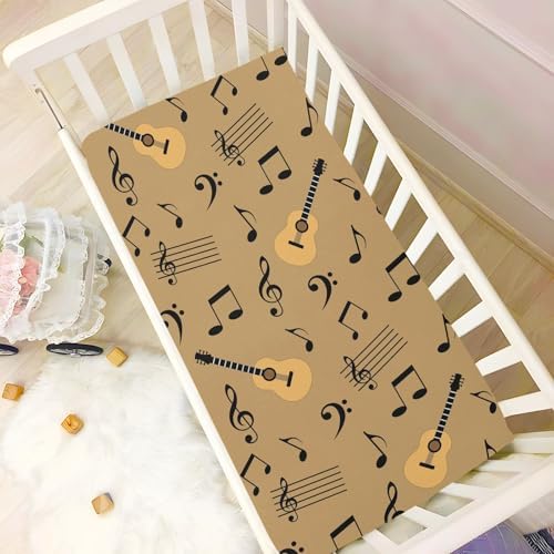 KICPOAY Music Guitars Note Crib Sheet for Baby