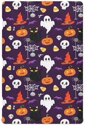 Qilmy Halloween Crib Sheet for Baby Playard and Toddler Bed