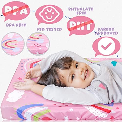 Mixweer 4 Pcs Toddler Crib Fitted Sheets Nap Mat Cover