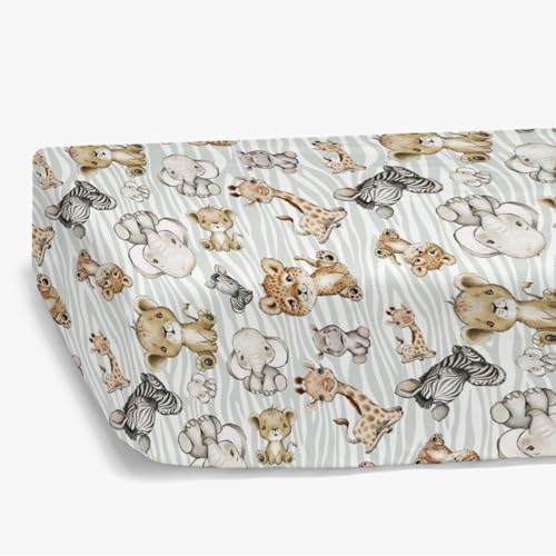 Safari Jungle African Animals Baby Crib Sheet for Boy Girl