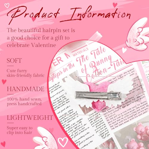 Valentines Velvet Bow Hair Clips for Baby Girls