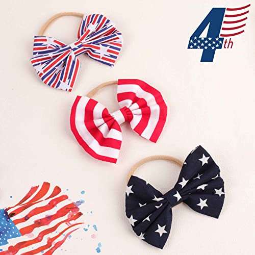 4th of July Flag Baby Headbands Set of 3