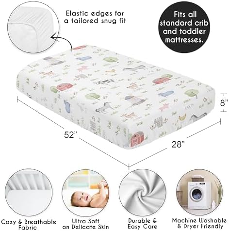 Sweet Jojo Designs Fitted Crib Sheets Farm Animals