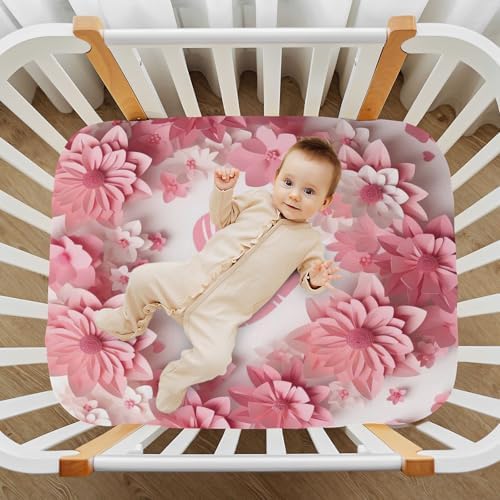 Wajiw Crib Sheets for Girls and Boys 28x52In Standard Size