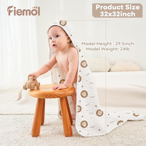 FIEMOL Baby Bath Towels with Hood 2 Pack