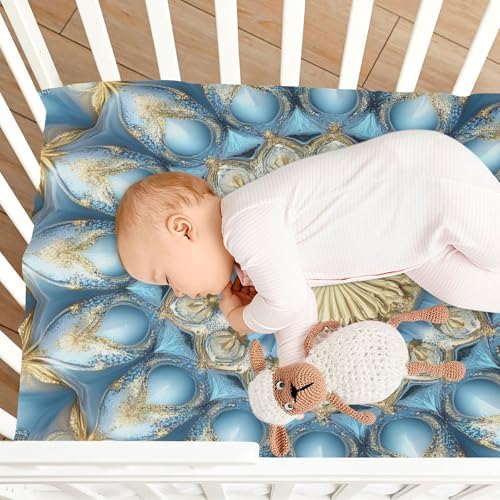 Qilmy Mandala Crib Sheet for Baby Soft Breathable 28 x 52 in