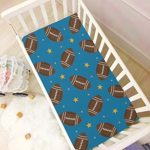 KICPOAY Stylized Footballs Crib Sheets for Baby