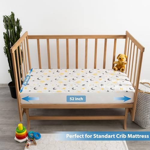 Newo Select Waterproof Crib Mattress Protector with MoonStar Pattern 2 Pack