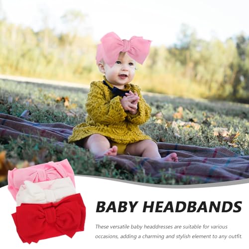 Totority 3pcs Baby Bow Headbands for Newborn Toddler