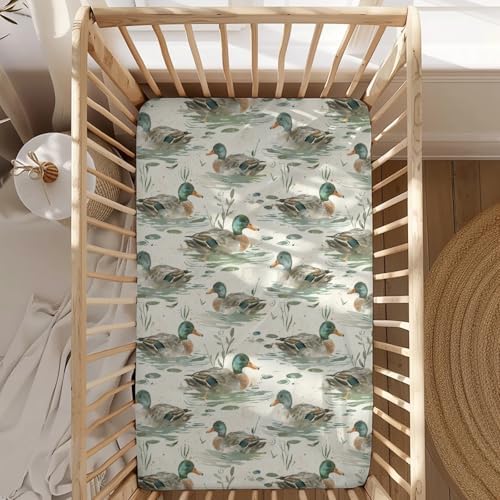 Cute Ducks Pattern Crib Sheets for Boys Girls