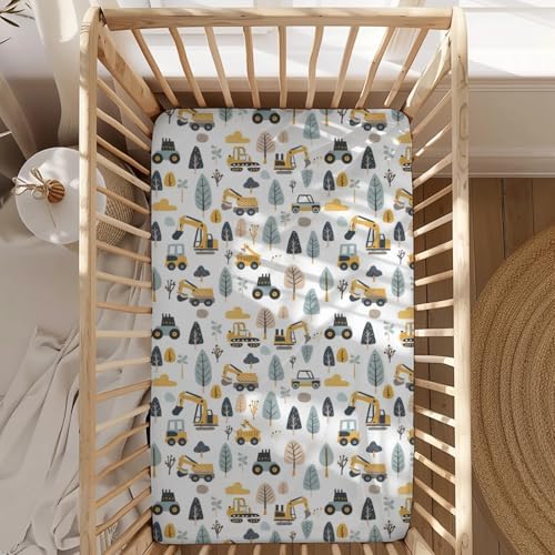 KuphiL10C Cartoon Car Truck Tree Crib Sheet 1