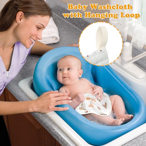 Zainpe 4Pcs Muslin Baby Hood Towel Set Leaves Pattern