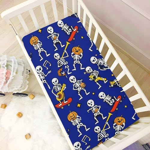 Qilmy Halloween Skull Crib Sheet for Baby