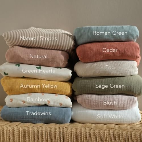 Huxie Organic Cotton Muslin Crib Sheets 28 x 52 2-Pack