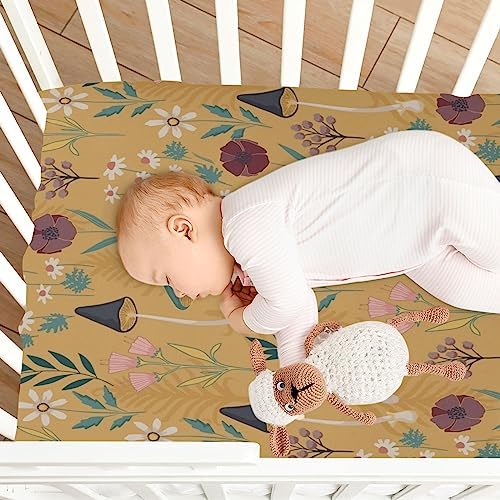 FUGIDOG Mushroom Crib Sheet Soft Breathable Unisex