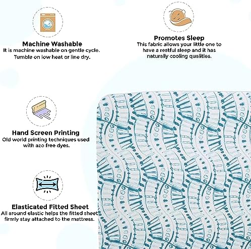 Crane Baby Indigo Blue Crib Mattress Sheet