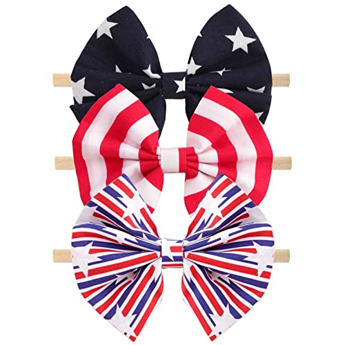4th of July Flag Baby Headbands Set of 3