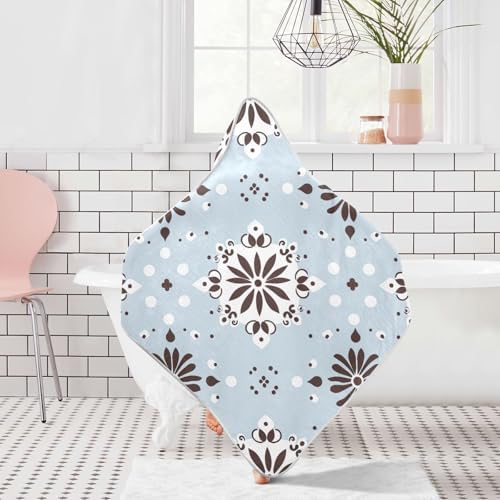 PaChyLuu Snowflake Mandala Baby Hooded Towel 35x35 Inch