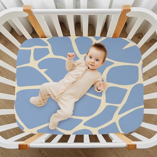 Giraffe Skin Blue Fitted Crib Sheet for Baby