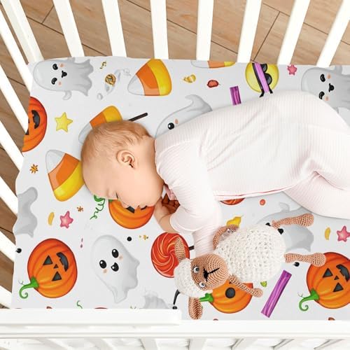 Qilmy Halloween Fitted Crib Sheet - Soft Breathable for Baby