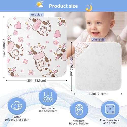 Bulletgxll Cartoon Cows Baby Hooded Towel
