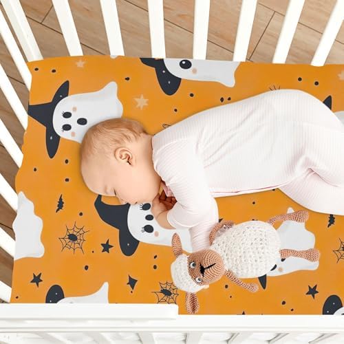 Qilmy Cartoon Ghosts Fitted Crib Sheet Soft Breathable