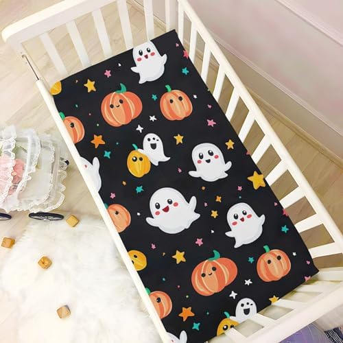 Qilmy Ghost Pattern Fitted Crib Sheet for Boys and Girls