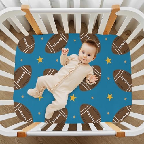 KICPOAY Stylized Footballs Crib Sheets for Baby