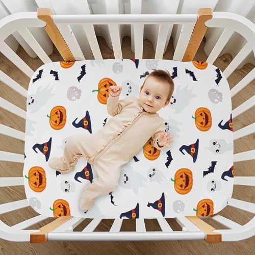 Qilmy Halloween Fitted Crib Sheet Soft Breathable for Baby