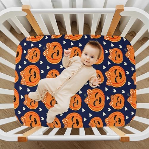 Qilmy Halloween Pumpkins Crib Sheet for Baby 1