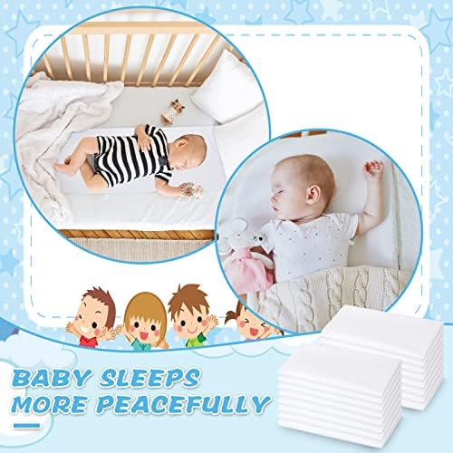 Newwiee 16 Pcs Daycare Cot Sheets 20x48 White Microfiber