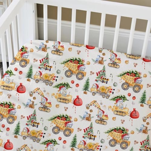 Christmas Crib Sheet with Xmas Tree Design 52x28