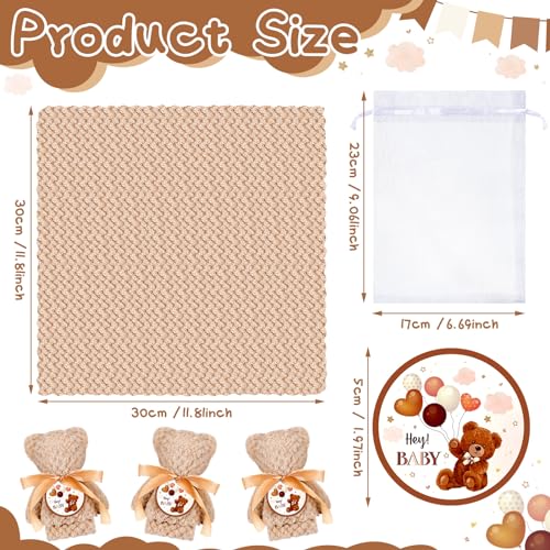 24 Baby Shower Favor Set with Bear Towels